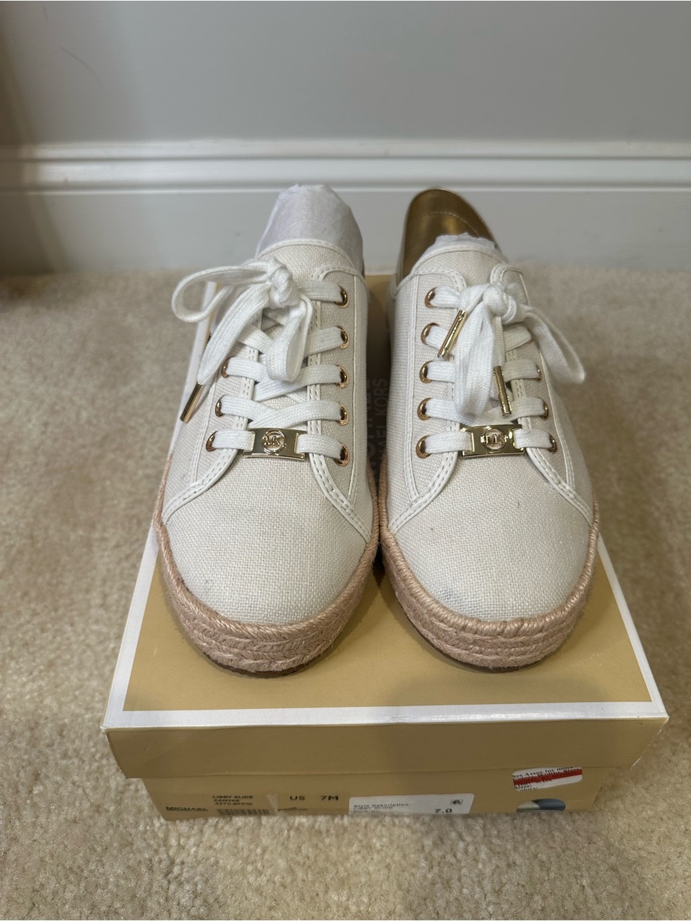 Michael Kors Cream/ White Canvas Sneakers